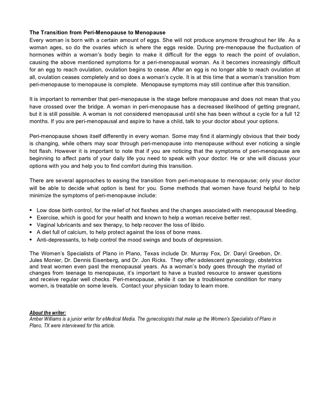 Menopausal Bleeding Symptoms of Peri Menopause Menopause Symptoms