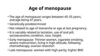 Physiological changes of Menopause and Pathology | PPTX
