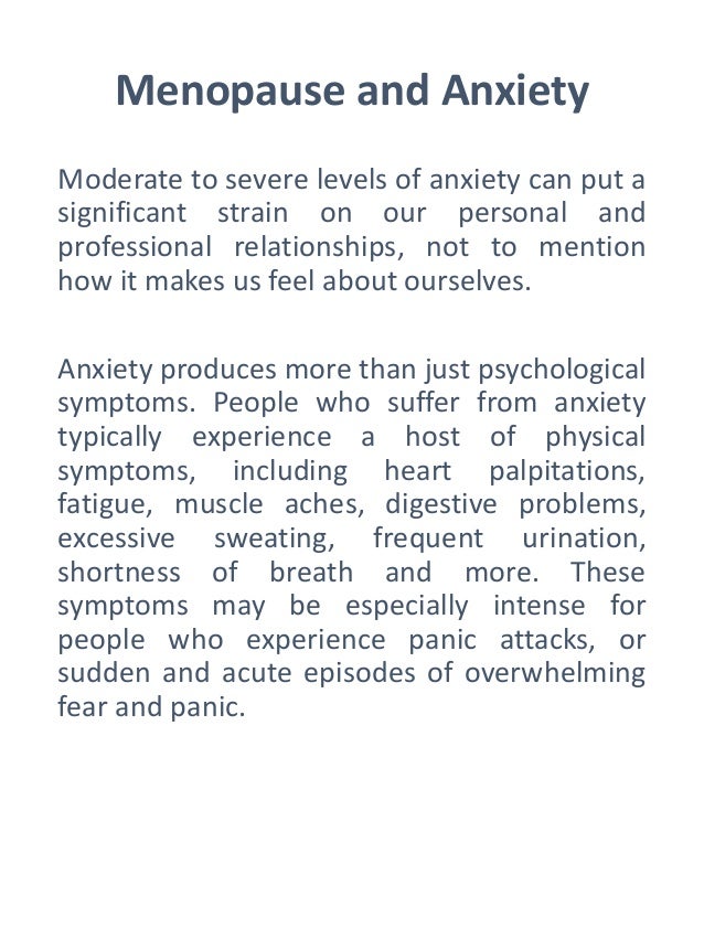 Menopause and anxiety