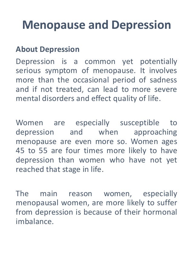 Menopause and depression