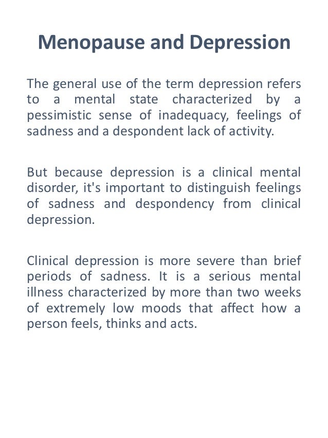 Menopause and depression