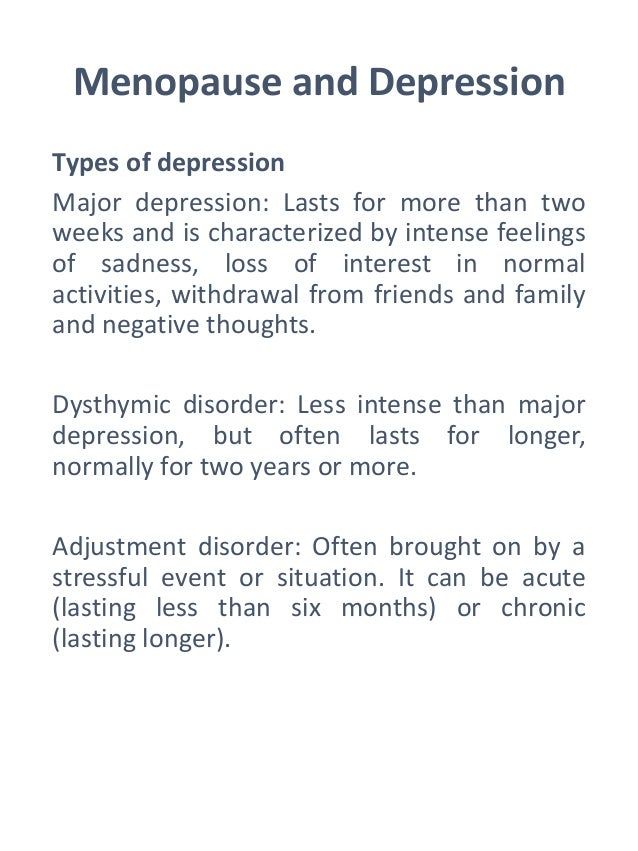 Menopause and depression