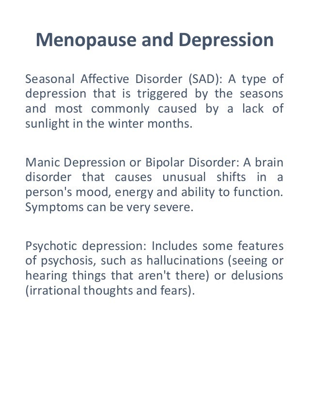 Menopause and depression