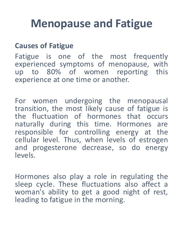 Menopause and fatigue
