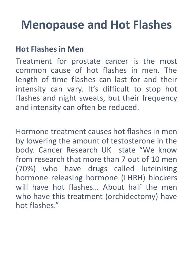 Menopause and hot flashes