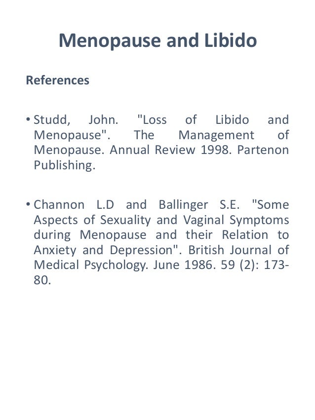 Menopause and libido