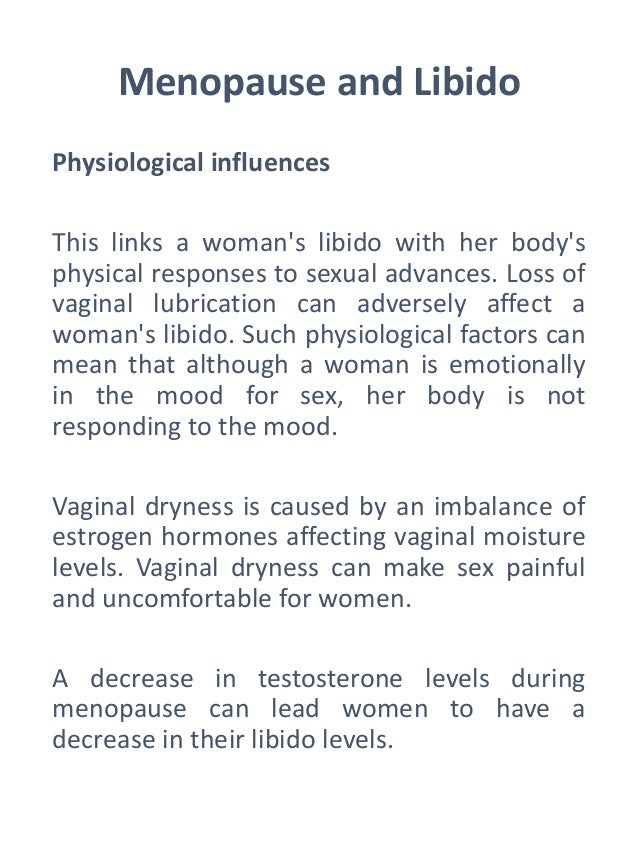 Menopause and libido