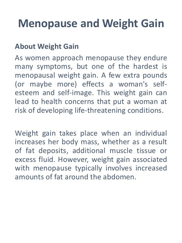 Menopause and weight gain