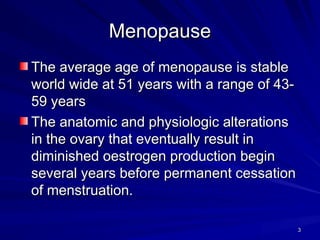 Menopause detailed PowerPoint presentation | PPT