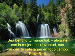 Sea bendito tu manantial, y alégrate
  con la mujer de tu juventud, sus
caricias te satisfagan en todo tiempo
              Departamento audiovisual -
              Prov. 5:18
            Iglesia Independencia Nacional
 