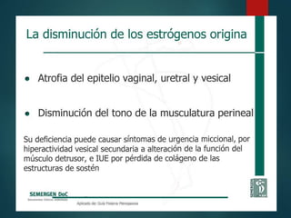 La disminución de los estrógenos origina
 