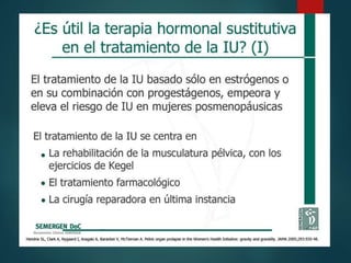 ¿Es útil la terapia hormonal sustitutiva en el tratamiento de la IU? (I)
 