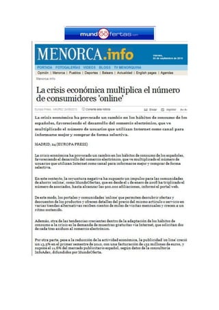 MundoOfertas en Menorca.info