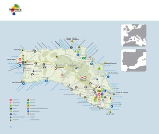 KRANKENHAUS               WACHTURM


     ÄRZTEZENTRUM              GOLFPLATZ


     NATURGEBIET               FLUGHAFEN


     KASTELL                   ARCHÄOLOGISCHE AUSGRABUNGSSTÄTTE


     INFORMATION               WASSERSPORTARTEN


     MUSEUM                    REITSPORT


     KAPELLE UND SANKTUARIUM   WANDERN


     LEUCHTTURM                FAHRRADTOURISMUS




22
 
