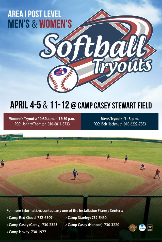 Mens womens softball tryoutsposter