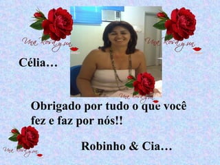 Célia… Obrigado por tudo o que você fez e faz por nós!! Robinho & Cia… 