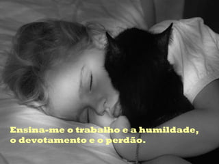 Ensina-me o trabalho e a humildade, o devotamento e o perdão. 