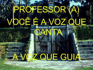 PROFESSOR (A) VOCÊ É A VOZ QUE CANTA A VOZ QUE GUIA 