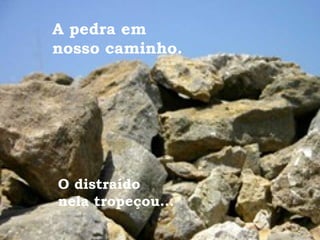O distraído  nela tropeçou...  A pedra em  nosso caminho.  