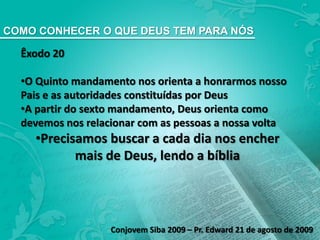 O Segundo mandamento é: Não levante um altar no seu coração para coisa nenhuma