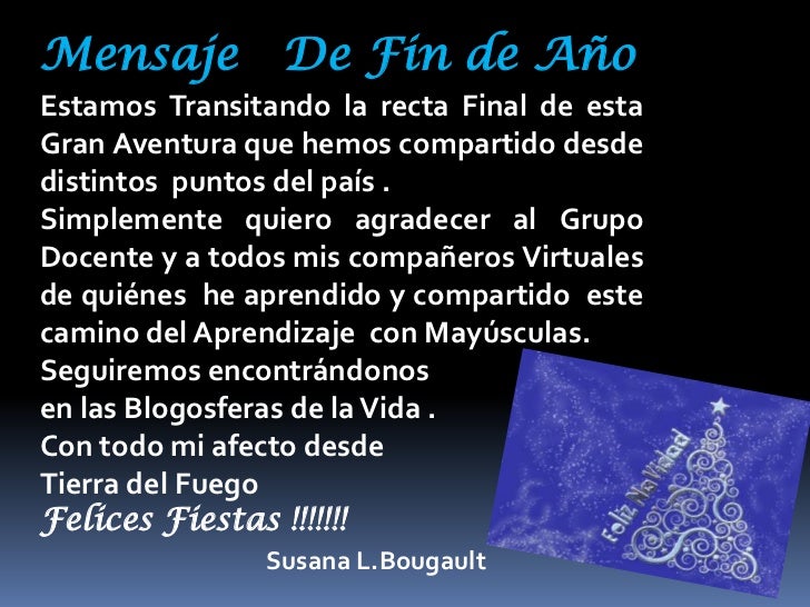 Mensaje de fin de año
