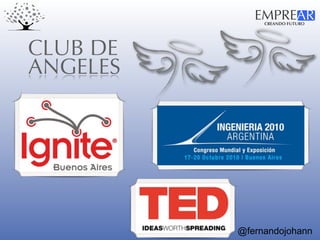 CREANDO FUTURO
EMPREAR
@fernandojohann
CLUB DE
ANGELES
 