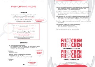 schreiwen.lu men.lu
18 19
REEGEL 06
Mir huelen dat däitscht Schrëftbild.
brav, Léiw (däitsch: Löwe), Dag (däitsch: Tag), Mount (däitsch: Monat),
Mound (däitsch: Mond), Doud (däitsch: Tod), dout (däitsch: tot),
ob (däitsch: ob), Schmëdd, Haff
AUSNAM:
Stad (däitsch: Stadt)
Wann dat däitscht Schrëftbild ganz anescht ass,
schreiwe mer <p>, <t>, <f>, <k>:
léif (däitsch: lieb), Koup, dat, datt, op (däitsch: auf)
AUSNAM:
dir sidd
B P, D T, W F, G K, S SS, Z TZ
BEISPILLER
De Bouf gëtt dem Schmadd eng gutt Drauf; dat ass léif.
D’Bouwe si léiwer de gudden Drauwen nogelaf.
Et ass der Kaz schlecht, si motzt a muss katzen.
De Fuuss an de Léiw sëtzen um Wues.
De Wuess leeft mer op de Fouss.
<b> oder <p>, <d> oder <t>, <w> oder <f>, <g> oder <k>:
wéi am Däitschen.
Wann et dat Wuert esou am Däitschen net gëtt,
ass et <p>, <t>, <k>, <f>.
Wann et awer <b>, <d>, <g>, <w> geschwat gëtt,
da schreift een et och esou.
<z> gëtt no engem laange Vokal geschriwwen,
<tz> nom kuerze Vokal.
En däitschen <ss>, <ß>, <chs>, <z> gëtt am
Lëtzebuergeschen en <ss>.
D’PRINZIPIEN
DO KRITT EEN
DEN DUXALL
GESTËBST. *
DAT MÉCHT DER KAZ
KEE BOCKEL. •
ECH MUSS DECH FRIESSEN
ECH HUNN NÄISCHT Z’IESSEN
EN HÉIERT D’GRAS
WUESSEN. ×
Wann de Konsonant d’Aussprooch ännert, wiessele mer d’Schreifweis:
Blutt, bluddeg, Bréif, Bréiwer, schreiwen, schreif, hie schreift, Keess,
Keesen, Präis, Präisser, e léift Meedchen, e léiwe Jong
En einfachen <z> kënnt nom laange Vokal, en <tz> no engem kuerze Vokal:
Kaz (däitsch: Katze), katzen (däitsch: kotzen), motzen, Plaz, platzen, sëtzen,
Apelbatz, Mutz, duzen
Den däitschen <ss>, <ß>, <chs>, <z> gëtt am Lëtzebuergeschen en <ss>:
Weess, Uess, Fuuss, Fouss, Wuess (däitsch: Wachs), Taass, naass, Faass,
Gaass (däitsch: Gasse), Mooss (däitsch: Maβ), fläisseg, wuessen, loossen
De mëllen <s> gëtt net verduebelt, och net wann de Vokal virdru kuerz ass:
Musel, Quisel
Den einfachen <s> kann och schaarf geschwat ginn:
Hues, Kéis, Präis, Bus (d’Uertschaft Bous),
Wues (däitsch: Wiese), Ris, Gas (däitsch: Gas)
Bei <Bus> (d’Gefier) gëtt den <u> kuerz geschwat.
DICKS (EDMOND DE LA FONTAINE).
DE WËLLEFCHEN AN DE FIISSCHEN. ALLERHAND VUM DICKS. 1903
 