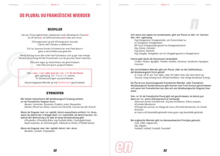 schreiwen.lu schreiwen.lumen.lu men.lu
32 33
REEGEL 13REEGEL 13
Mir hänke meeschtens déi lëtzebuergesch Endung einfach
un de franséische Singular drun:
Abusen, Camionen, Dossieren, Projeten, Jusen, Bouqueten,
Devisen (Plural vun Devis), Couren (um Geriicht), Coursen (an der Schoul)
Wann de Singular mat <e> ophält, kënnt meeschtens einfach <n> drun;
wann da wéinst der n-Reegel deen <n> ewechfält, da kënnt hannen <ë>,
wéinst der Betounung a fir datt et keng Verwiesselung gëtt:
d’Poubellen, d’Poubellë fëllen; eng Poubelle fëllen, Chancëgläichheet,
Kopië maachen, an d’Annexë goen, d’Avenuë vu Paräis, d’Toilettë botzen
Wann de Singular mat <ée> ophält, kënnt <ën> drun:
Muséeën, Lycéeën, Employéeën
DE PLURAL VU FRANSÉISCHE WIERDER
BEISPILLER
Hei ass Chancëgläichheet, jiddwereen huet déiselwecht Chancen
an all Servicer an Administratiounen hale sech drun.
D’Enseignanteë gi wéi d’Enseignantë bezuelt,
Clientë wéi Clienteë si wëllkomm.
Ech hu Saumon-fumés-Schnittercher mat Petit-beurrë
giess a verschidde Juse gedronk.
Meng Schong hunn déi schéi Faarf bordeaux; ech gi gär mat menge
bordoosse Schong d’Cités-Promenadë vun de grousse Stied maachen.
D’Accent-aiguë gi meeschtens net geschriwwen,
mee d’Accent-gravë gi geschriwwen.
Den <-en>, <-er> oder just en <-n>, <-r> fir de Plural
gëtt ugehaang; den Trema (<ë>) kënnt,
fir Verwiesselungen auszeschléissen.
Zesummegesate Wierder gi mat Bindestréch geschriwwen.
D’PRINZIPIEN
Och wann een eppes ka verwiesselen, gëtt am Plural un den <e> hannen
den <ën> ugehaang:
Eng Enseignante, Enseignanteën, am Ënnerscheed zu:
en Enseignant, Enseignanten
Mir hunn Enseignanteë gesicht an Enseignantë fonnt
Eng Cliente, Clienteën
Eng Devise, Deviseën
Eng Chargée, Chargéeën; mir hu Chargéeë gesicht a Chargéë fonnt
Hanne gëtt dacks de Konsonant verduebelt:
Cricken, Flicken, Agraffen, Finallen, Hoteller, Dammen, Sardinnen, Equippen,
Courssen
Bei verschiddene Wierder gëtt am Plural, oder an der Deklinatioun,
déi lëtzebuergesch Form geholl:
ee Coup, vill Ki, een Tour lafen, zwee Tier lafen (mee: den Auto kënnt op
Touren), meng Schong hunn d’Faarf bordeaux, mat menge bordoosse Schong
De Plural vun zesummegesate franséische Wierder, oder franséisch-
lëtzebuergesch Kombinatioune gëtt ëmmer mat Trait d’union geschriwwen,
och wann am Franséischen (an also och am lëtzebuergesche Singular) kee
steet.
Den <s> fir de franséische Plural gëtt net geschriwwen; et kënnt just
dann en <s>, wann d’Aussprooch et verlaangt:
d’Saumon-fumés-Schnittercher, d’Lycées-Direkteren, d’Sens-uniquen,
d’Comités-Memberen;
d’Chargé-de-coursen, ee Chargé de cours; d’Comité-directeuren, ee Comité
directeur;
en huet a vill Assemblée-généralë misse goen; eng Assemblée générale.
Bei englesche Wierder gëtt no deeneselwechte Prinzipie gekuckt:
Club, Clibb, Clippercher;
Slip, Slippen;
Football, Futtball, Fussball, Foussball
n
 