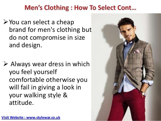 Men's clothing at Stylewar How To Select