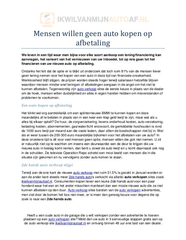 auto op afbetaling verkopen auto op afbetaling verkopen