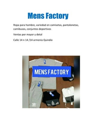 MEN´S FACTORY | Vestimenta Masculina | Expertos en trajes