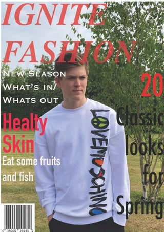 Mens fashion magazine & contents page