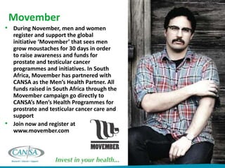 CANSA Men's health - Prostate Cancer - 2014 | PPTX