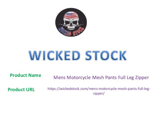 WICKED STOCK Mens Motorcycle Mesh Pants Full Leg Zipper Black