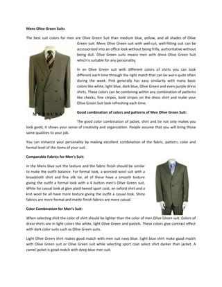 mens olive green suits 1 320