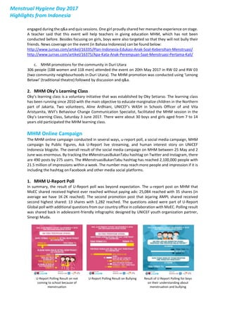 Menstrual Hygiene Day 2017 Final Report | PDF