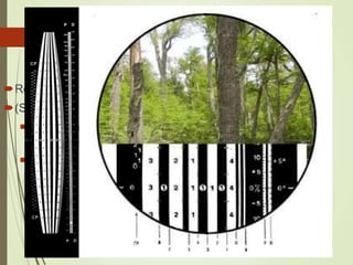 Relascopio de Bitterlich
(Spiegel Relaskop)
Permite medir diámetros a
distintas alturas
Múltiples funciones
 