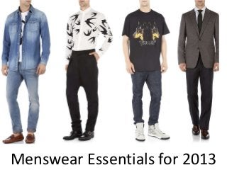 Menswear Essentials for 2013
 