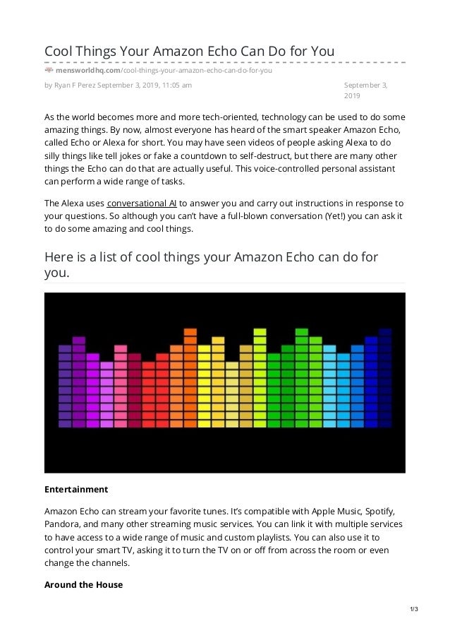 things amazon echo can do