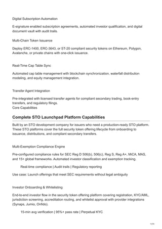 STO Launchpad Platform for Compliant Security Token Sales | PDF