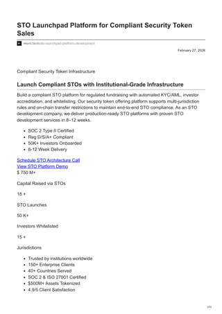 STO Launchpad Platform for Compliant Security Token Sales | PDF