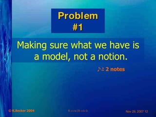 Problem  # 1 Making sure what we have is a model, not a notion. ♪♬  2 notes 