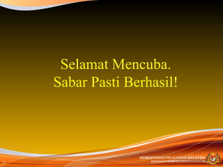 Selamat Mencuba. Sabar Pasti Berhasil! 