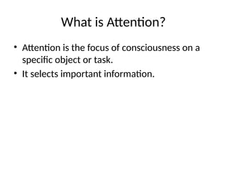 Understanding Mental Cognitive Processes: Memory and Attention ...