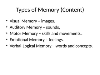 Understanding Mental Cognitive Processes: Memory and Attention ...