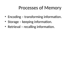Understanding Mental Cognitive Processes: Memory and Attention ...