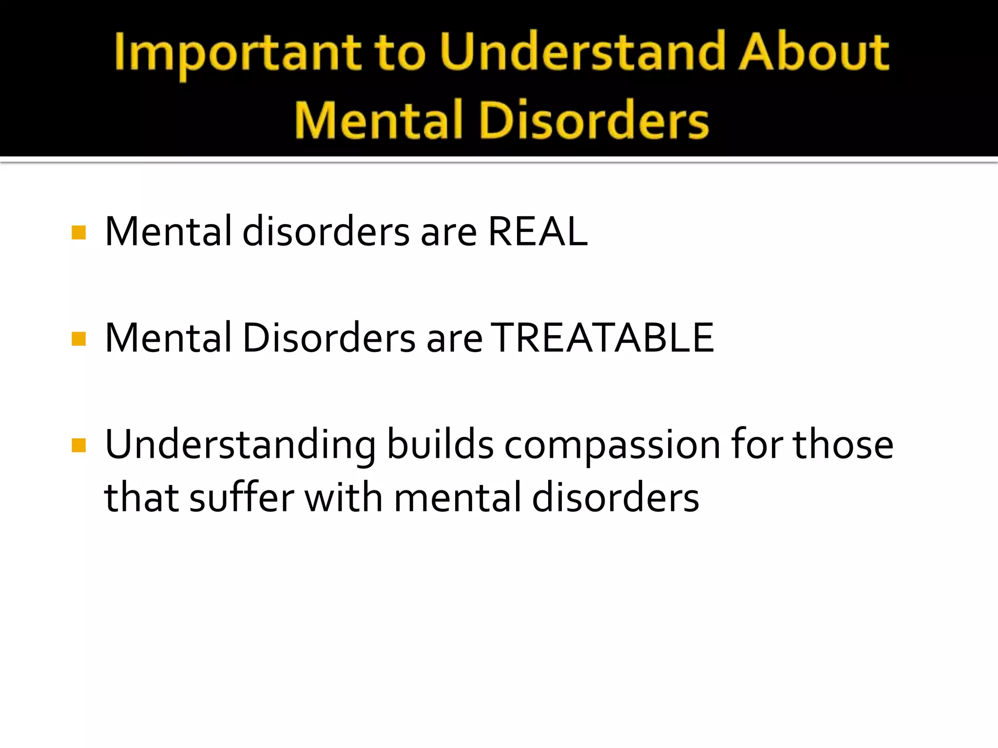 Mental disorders ppt | PPTX