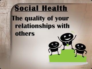 Social Health The quality of your relationships with others 