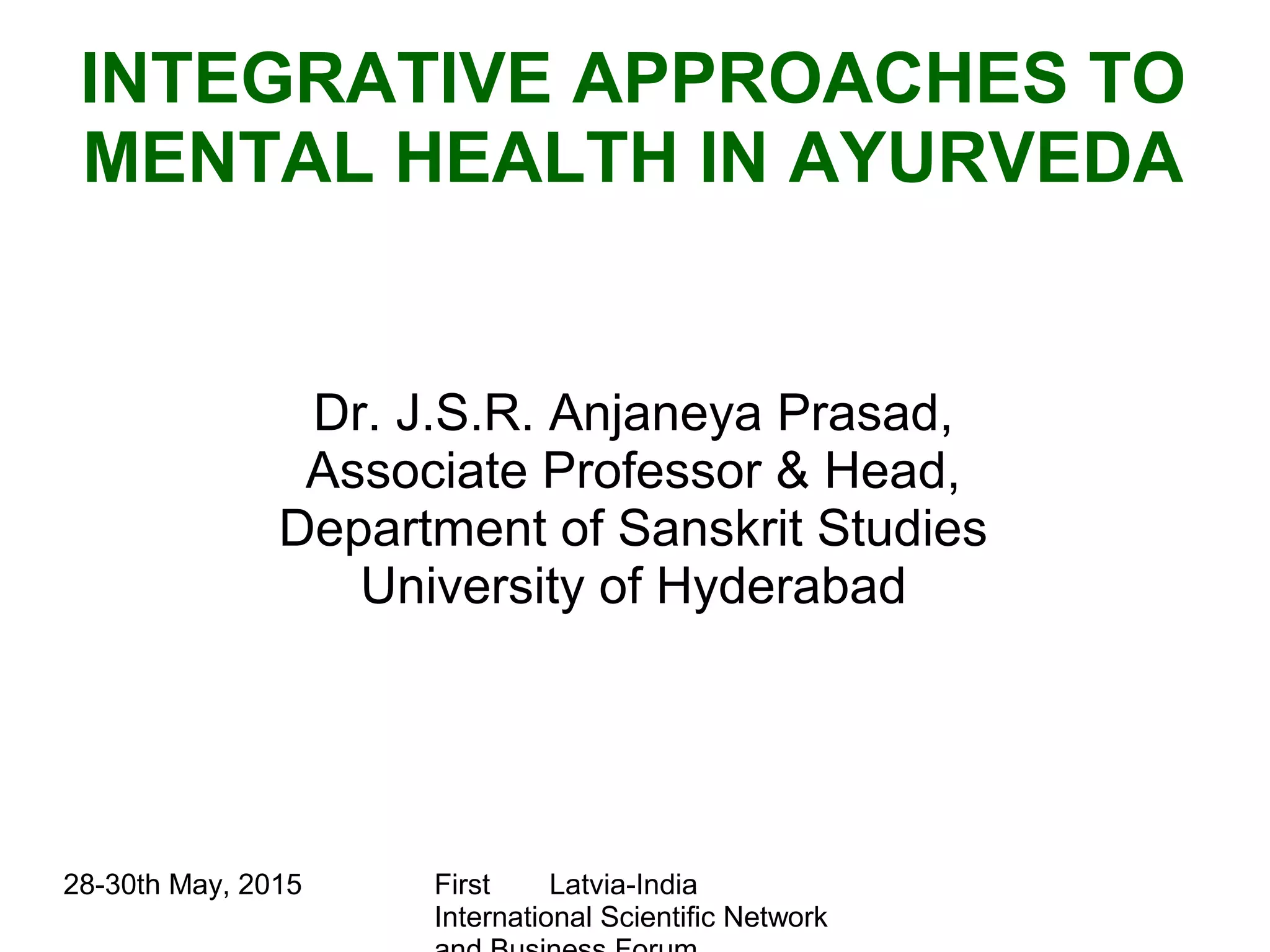 Integrative Approaches to Mental health | PPT