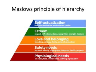 Maslows principle of hierarchy
 